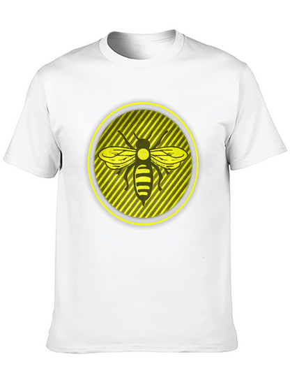 Camiseta Negra con Abeja en Círculo Amarillo
