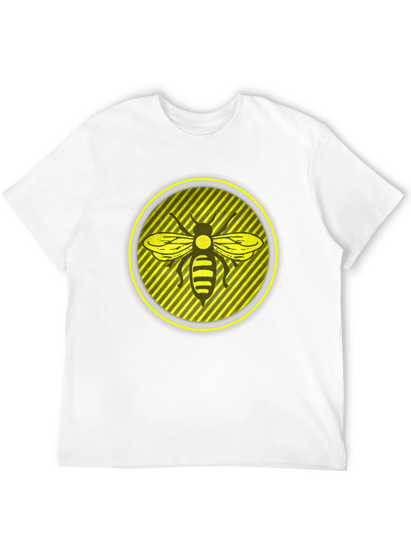 Camiseta Negra con Abeja en Círculo Amarillo
