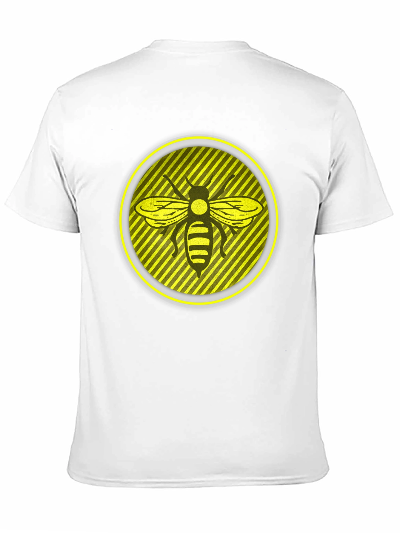 Camiseta Negra con Abeja en Círculo Amarillo