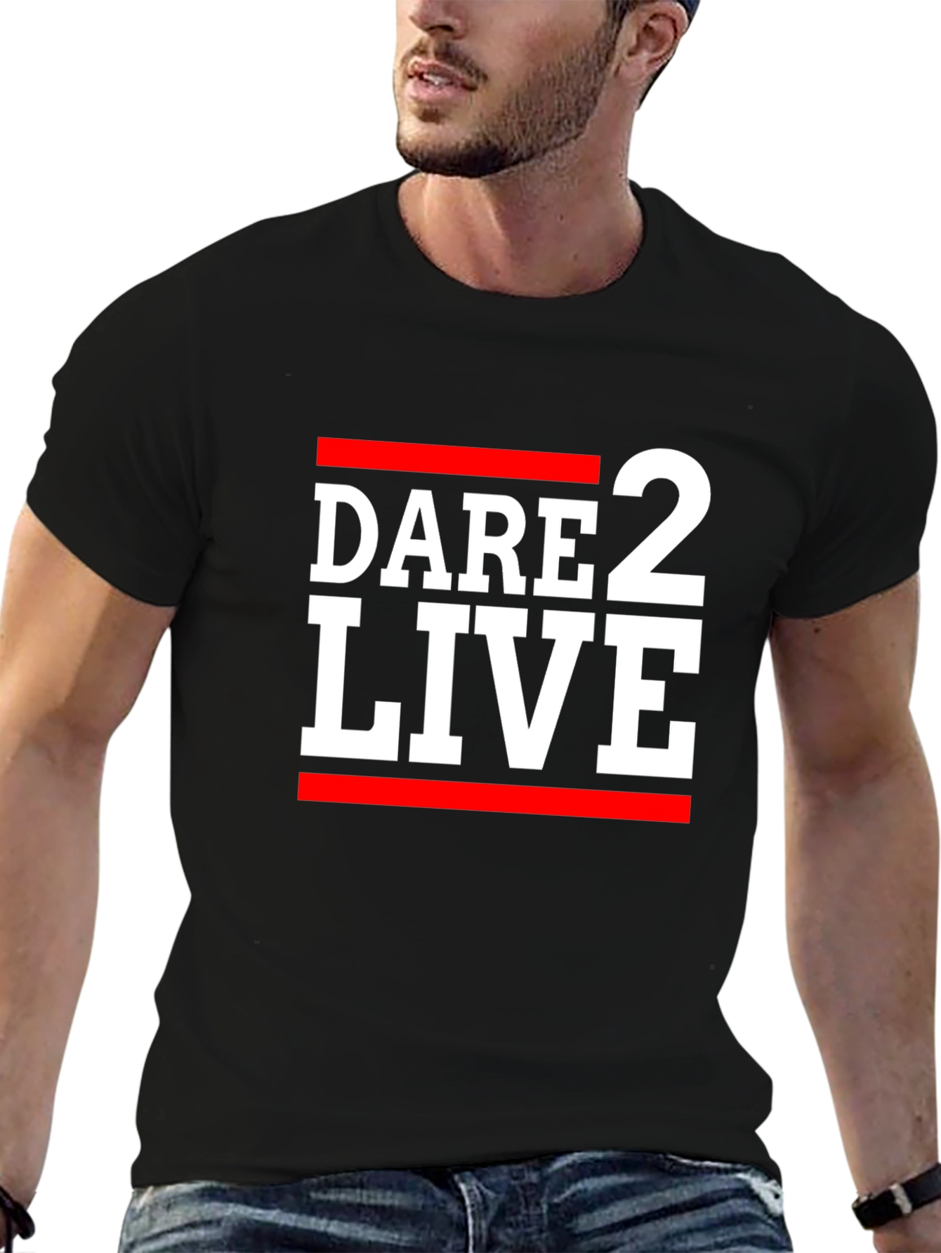 Camiseta Negra Dare 2 Live con Estilo