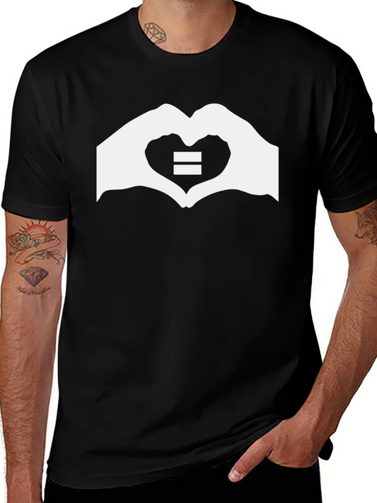Camiseta Negra con Diseño de Igualdad y Amor
