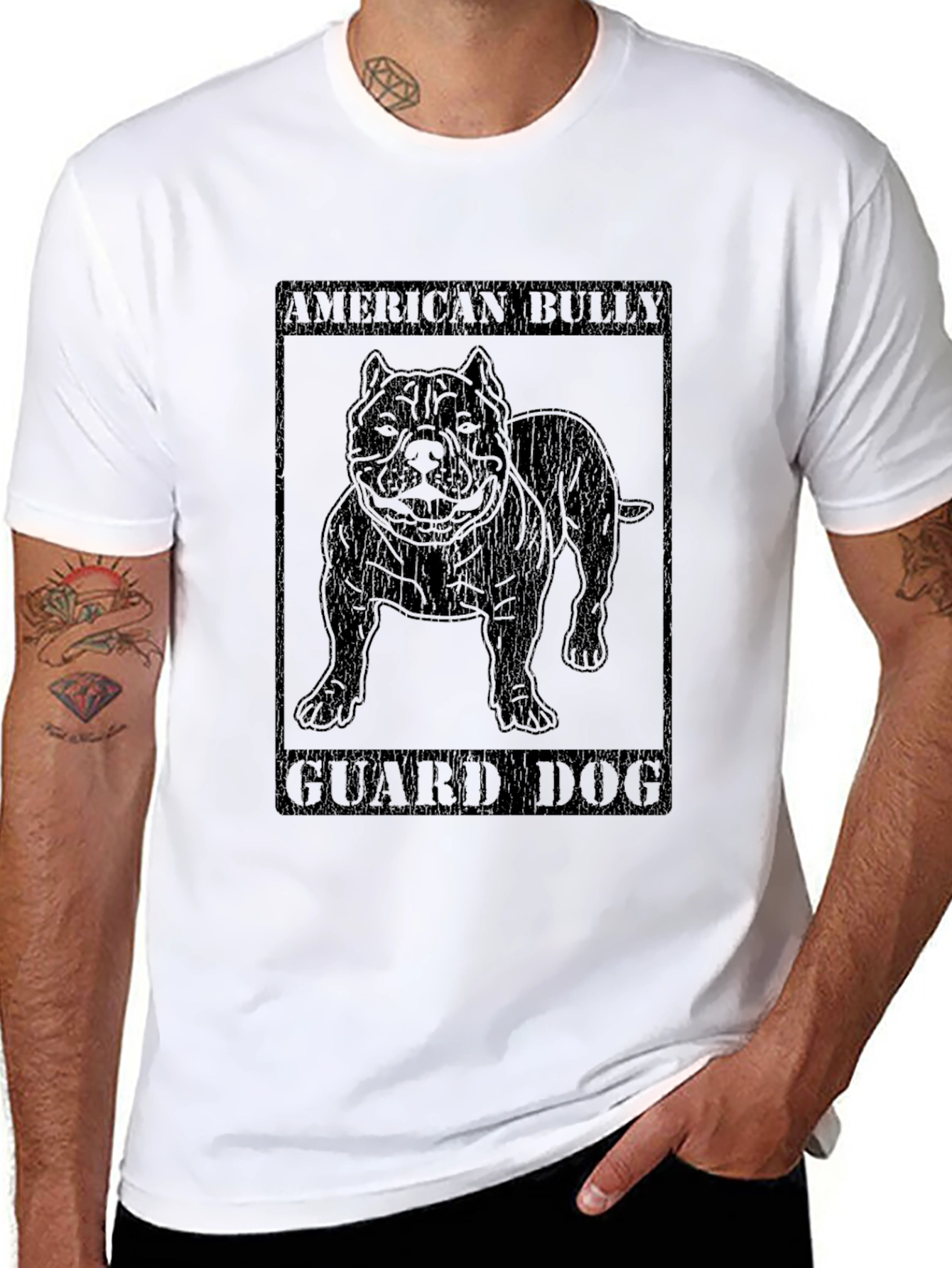 Camiseta Negra American Bully Guard Dog
