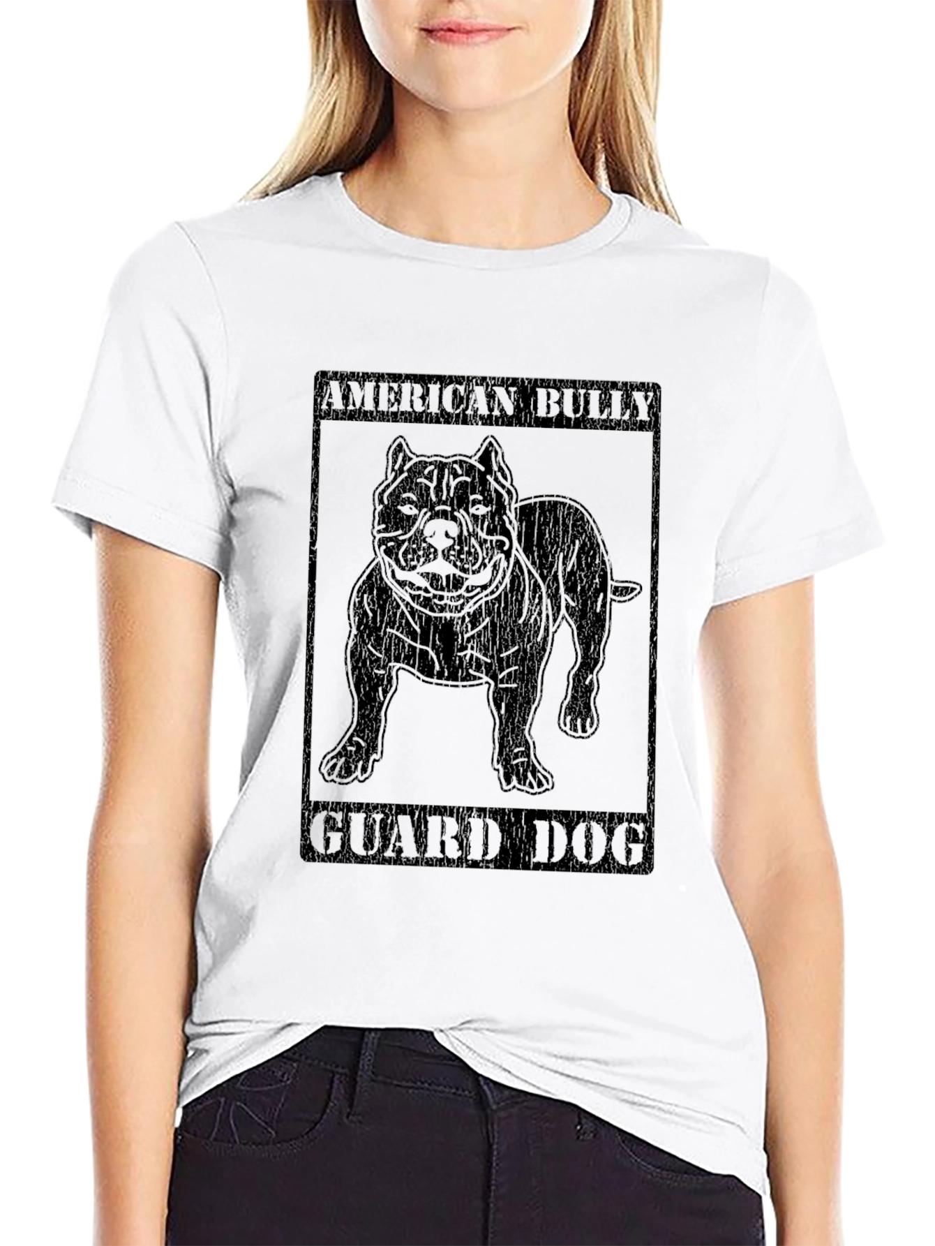 Camiseta Negra American Bully Guard Dog