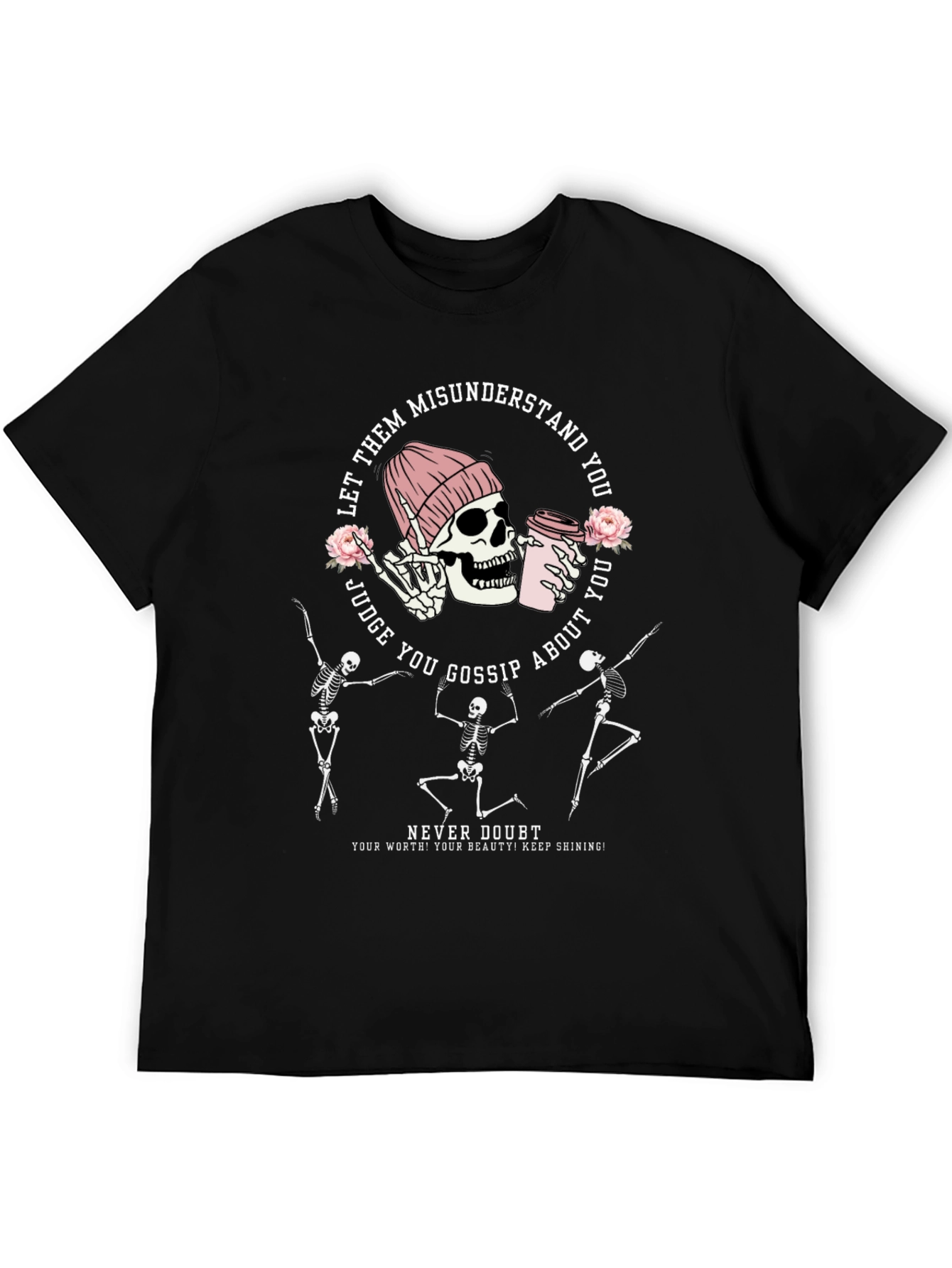 Camiseta Negra Calaveras Bailarinas Never Doubt