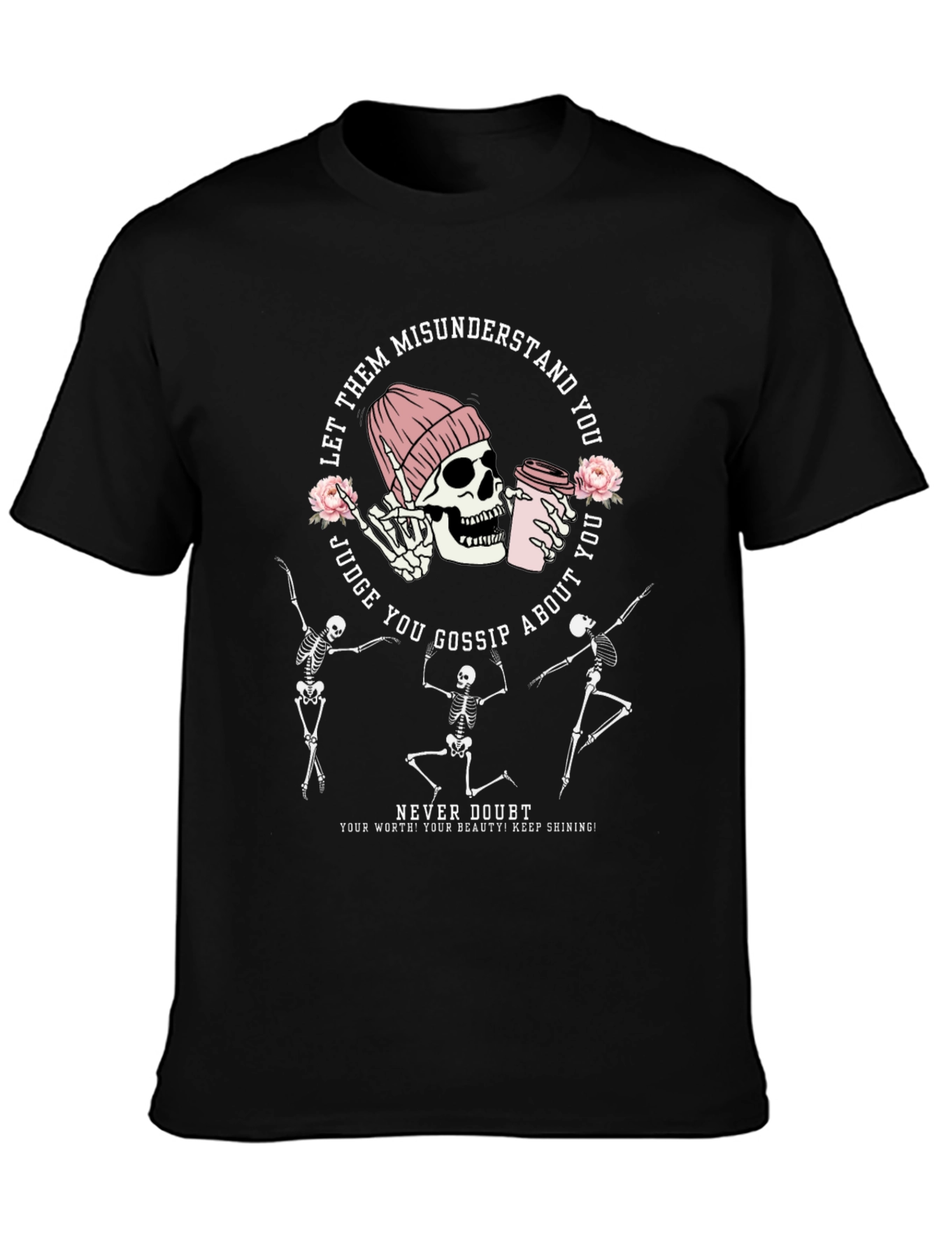 Camiseta Negra Calaveras Bailarinas Never Doubt