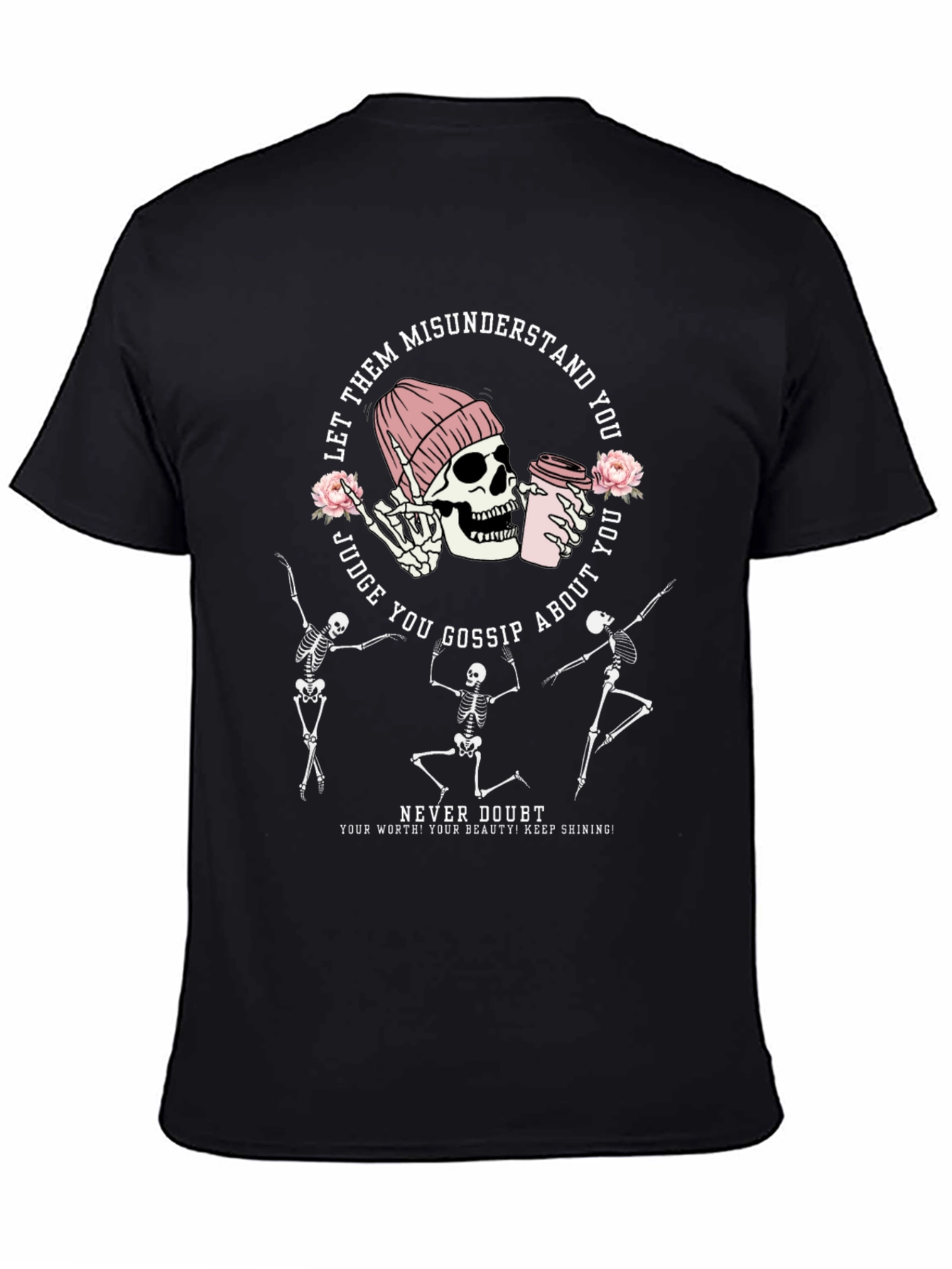 Camiseta Negra Calaveras Bailarinas Never Doubt