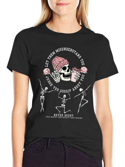 Camiseta Negra Calaveras Bailarinas Never Doubt