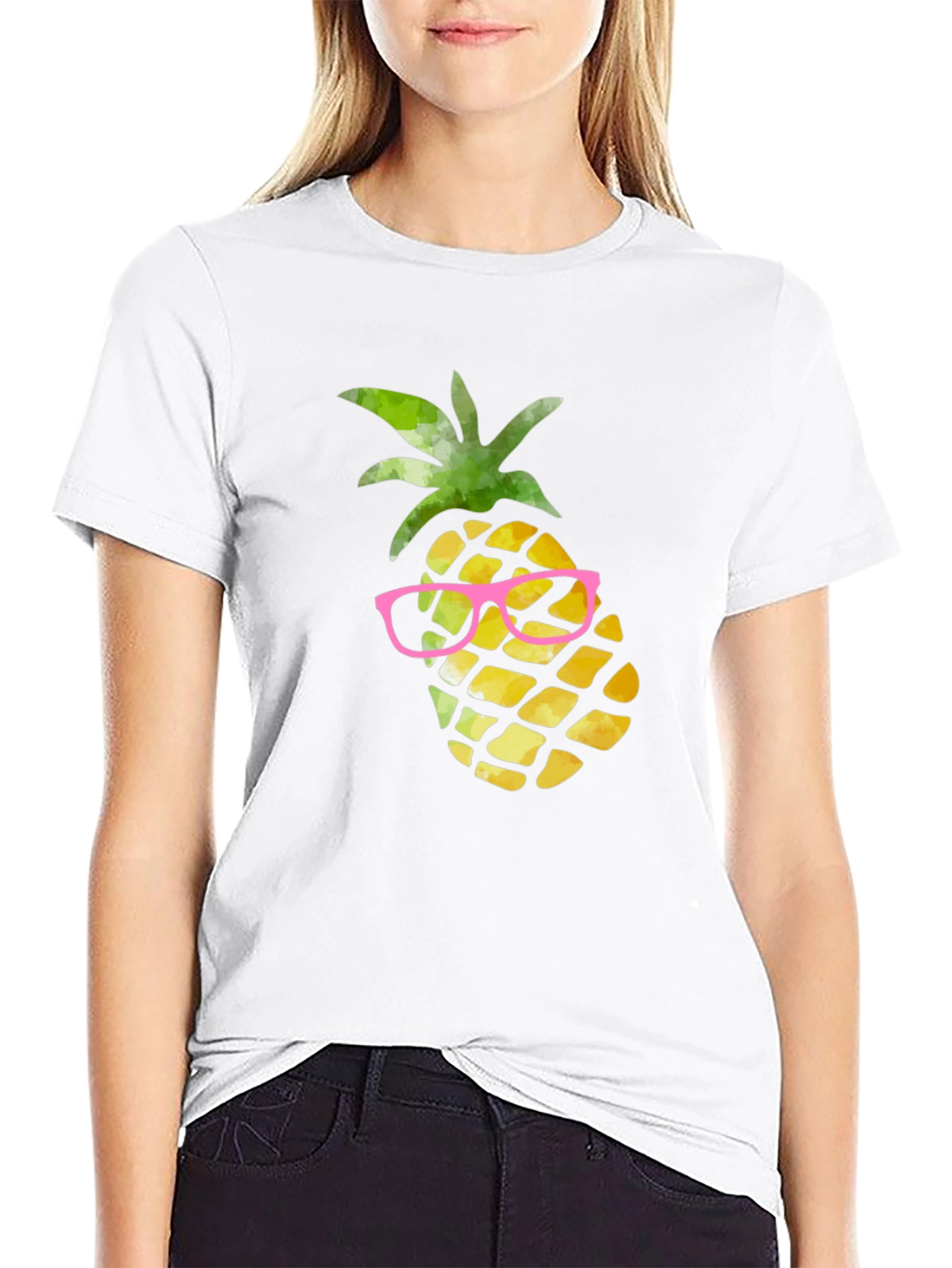 Camiseta Negra Piña con Gafas