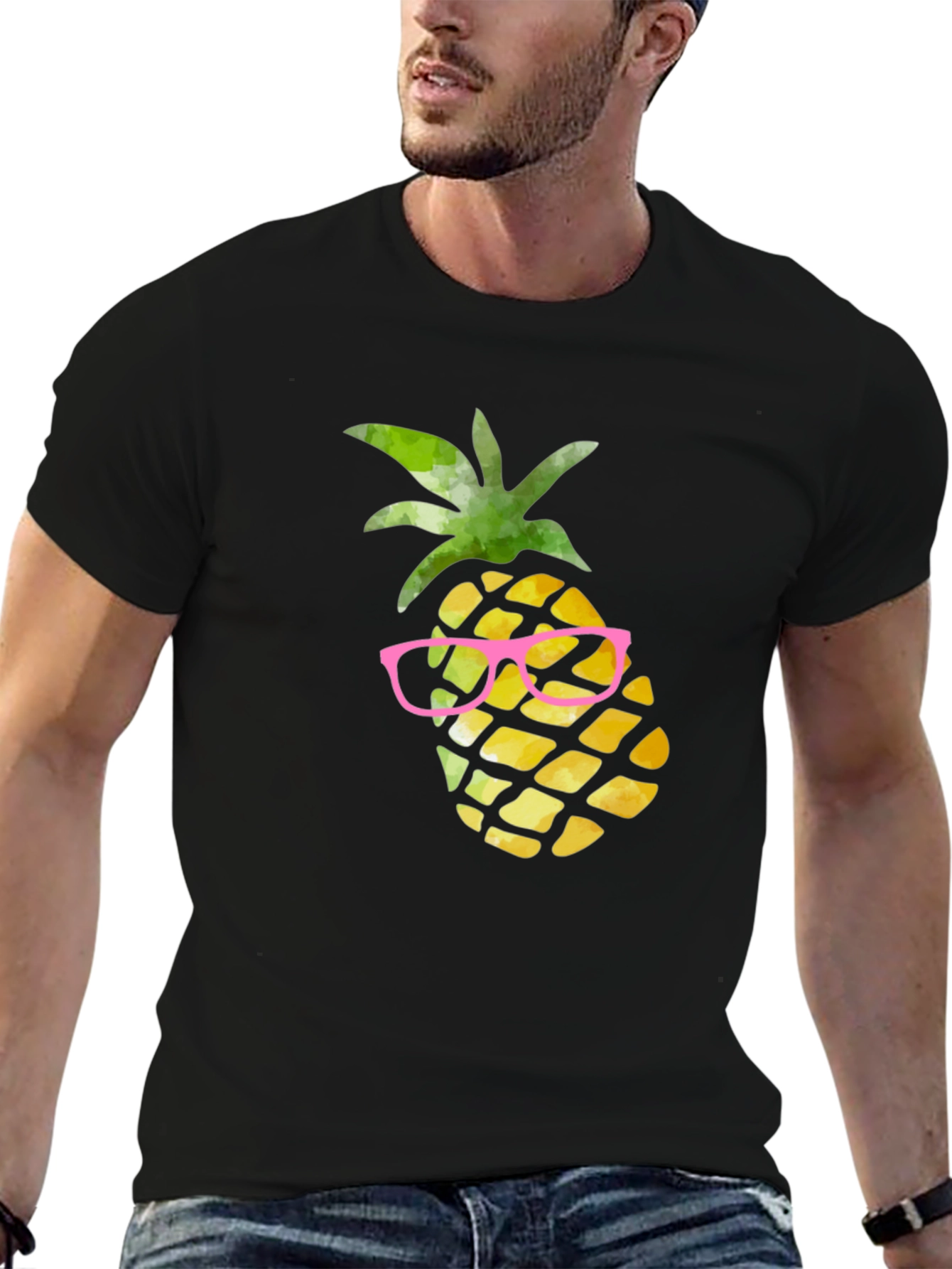 Camiseta Negra Piña con Gafas