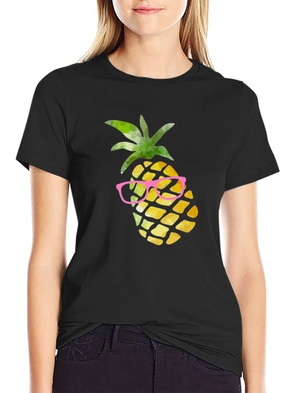 Camiseta Negra Piña con Gafas