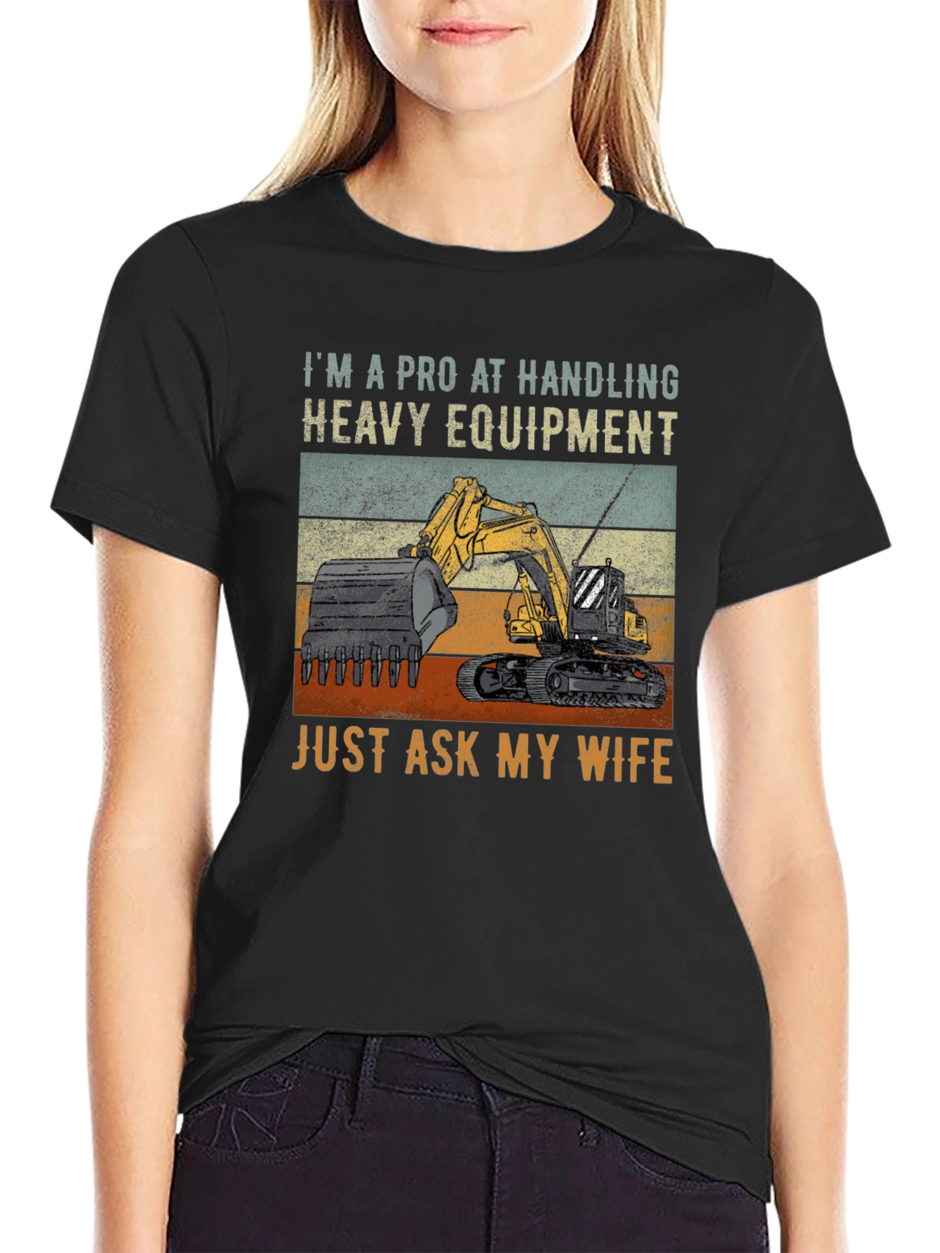 Camiseta Negra: Soy Profesional en Maquinaria Pesada