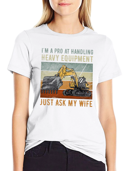Camiseta Negra: Soy Profesional en Maquinaria Pesada