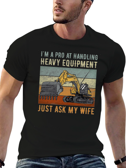 Camiseta Negra: Soy Profesional en Maquinaria Pesada