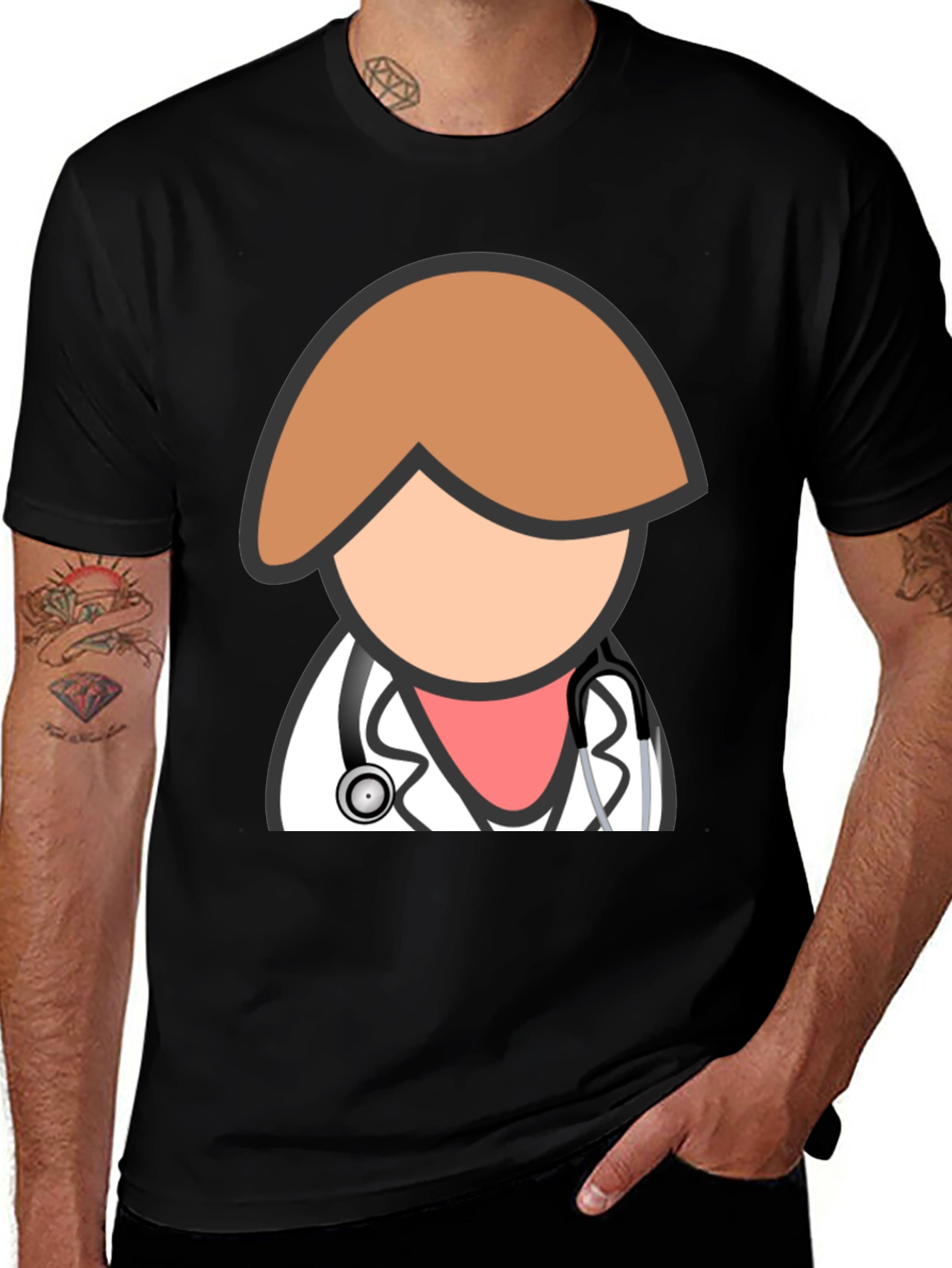 Camiseta Negra Doctor Divertido