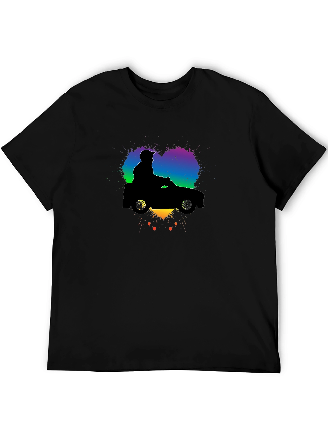 Camiseta Negra con Diseño de Coche Divertido