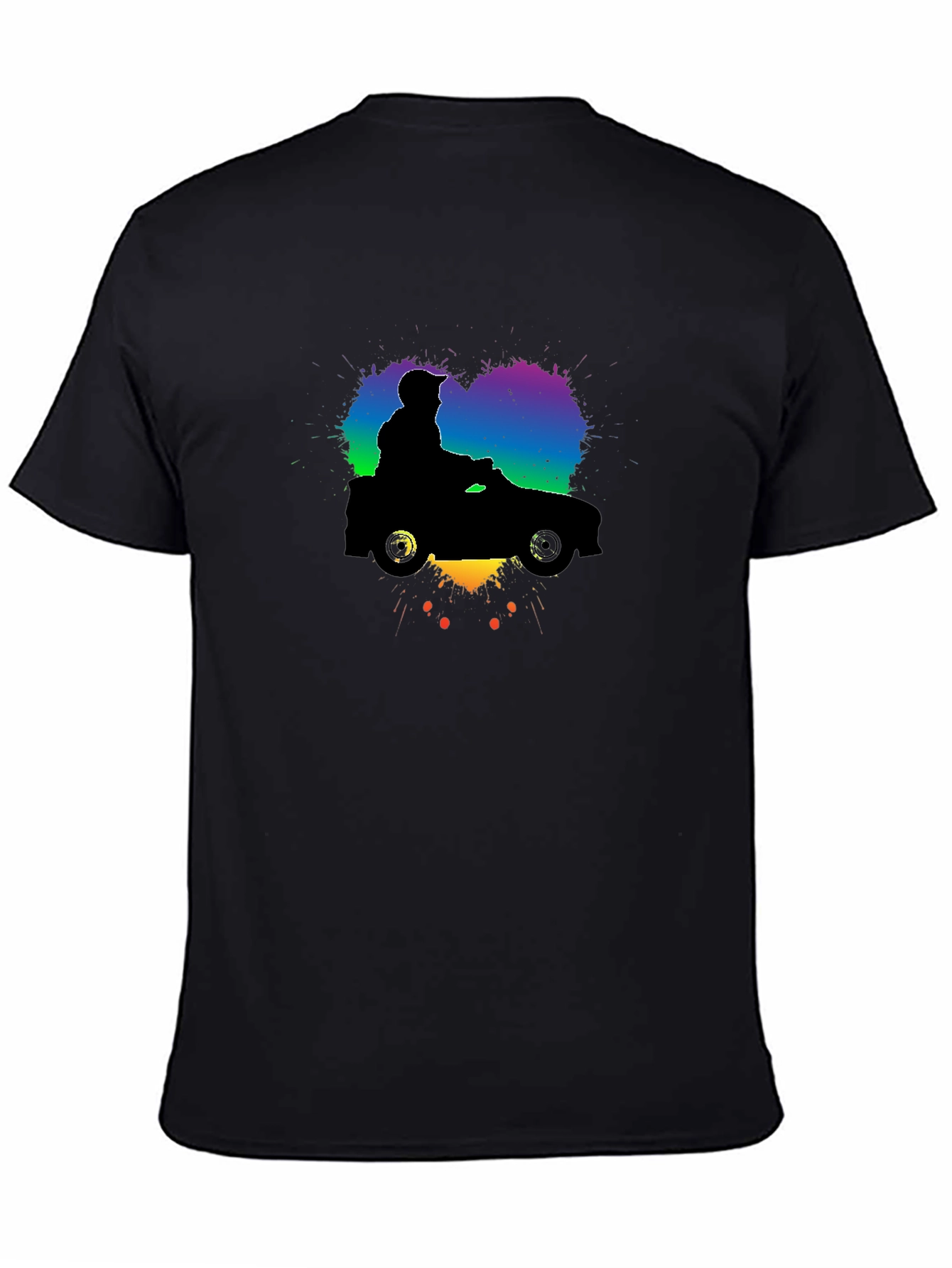Camiseta Negra con Diseño de Coche Divertido
