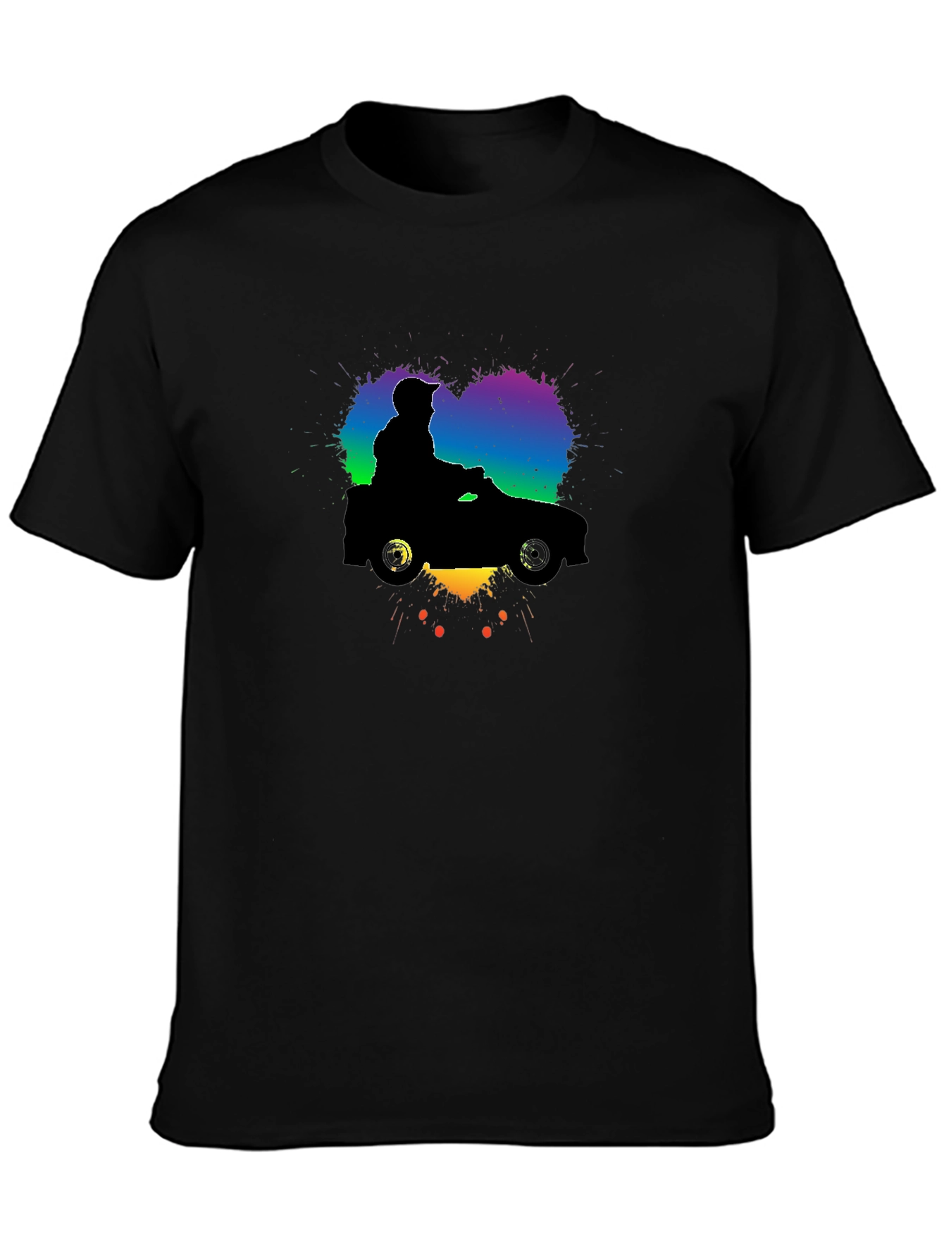 Camiseta Negra con Diseño de Coche Divertido