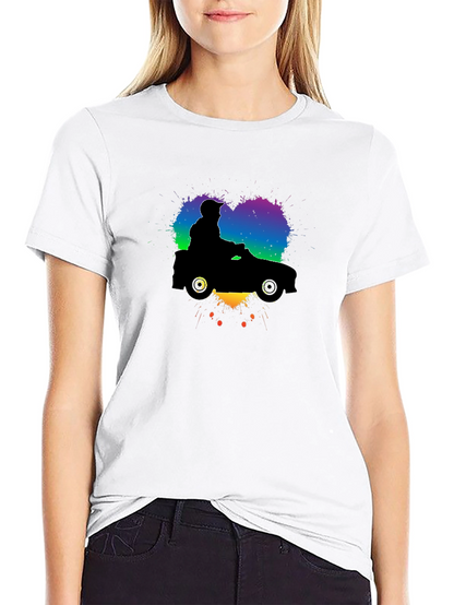 Camiseta Negra con Diseño de Coche Divertido