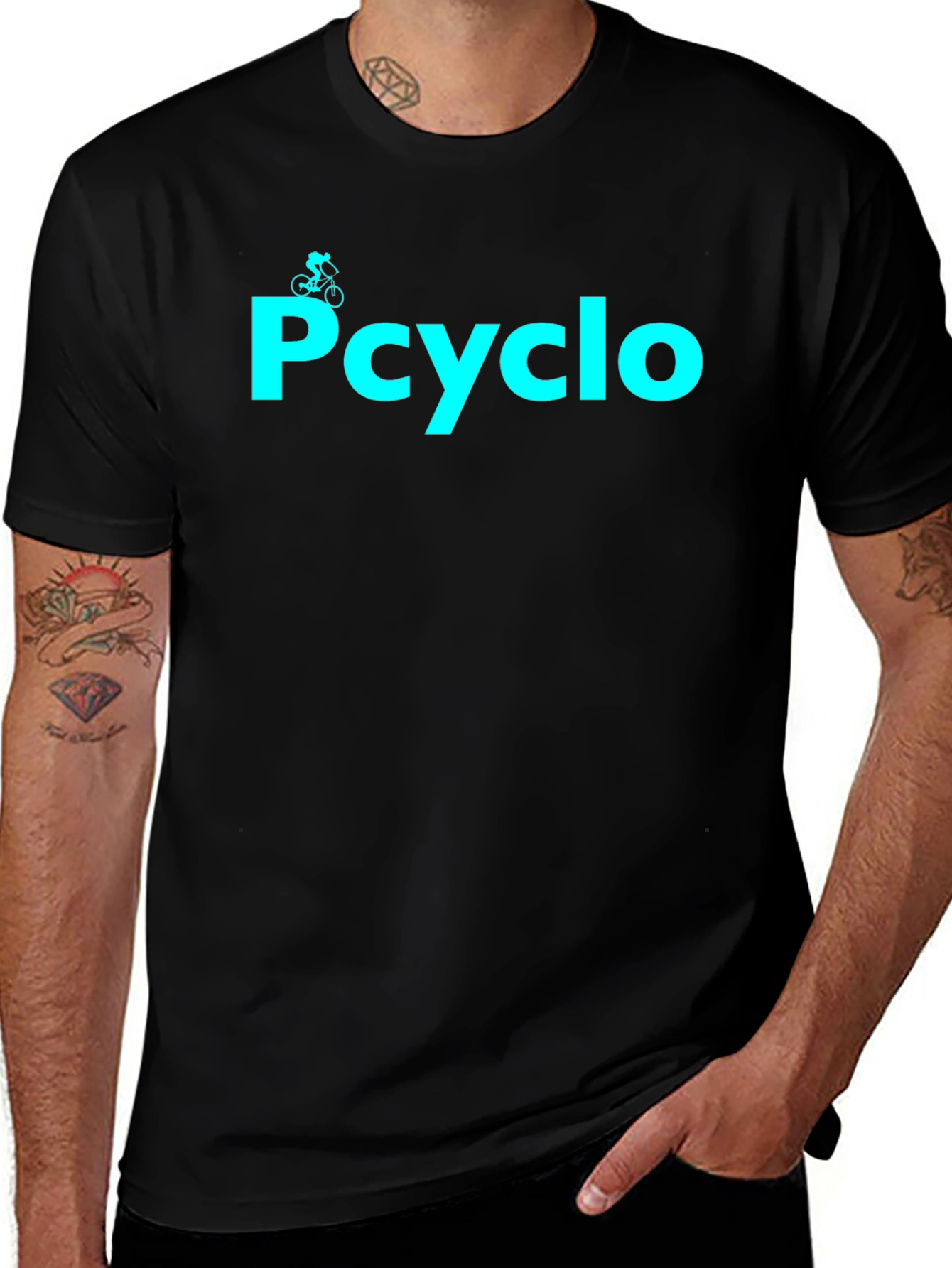 Camiseta Negra Pcyclo para Amantes del Ciclismo