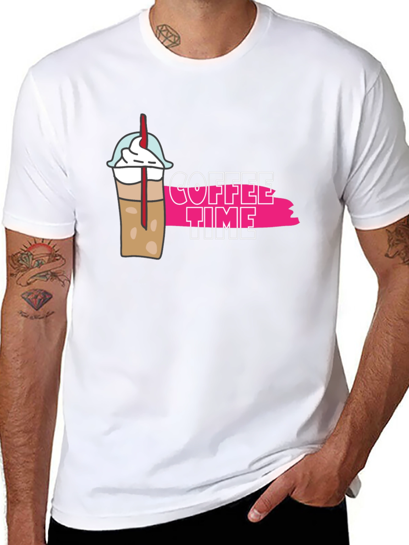 Camiseta Negra Coffee Time Casual