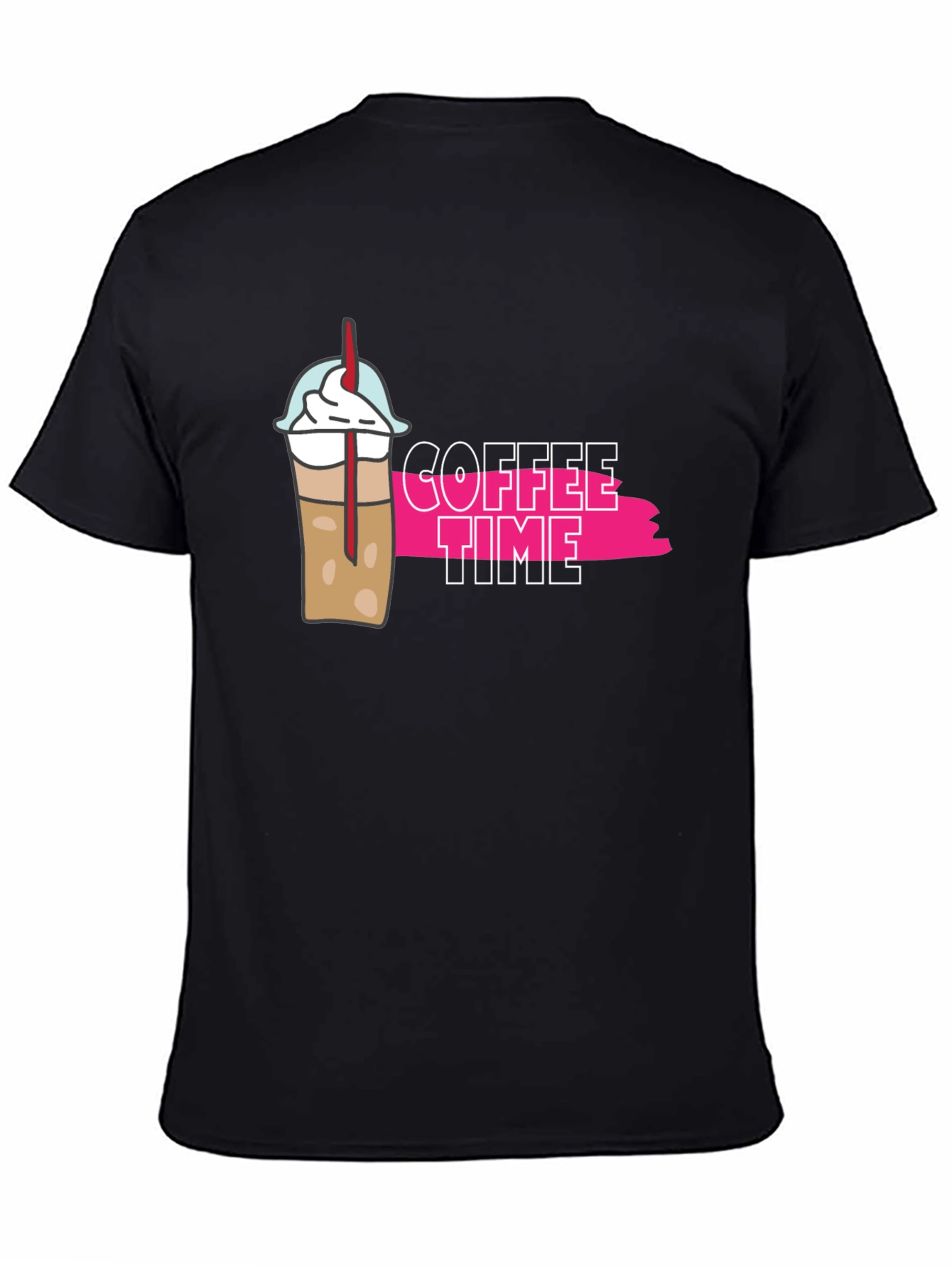 Camiseta Negra Coffee Time Casual