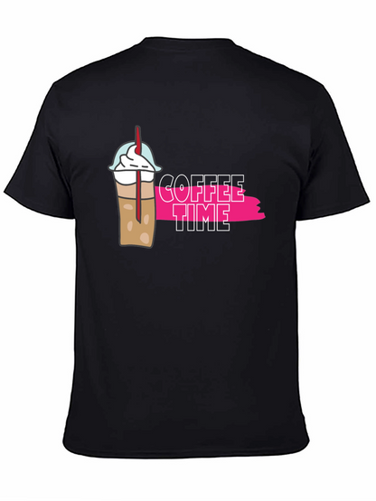 Camiseta Negra Coffee Time Casual