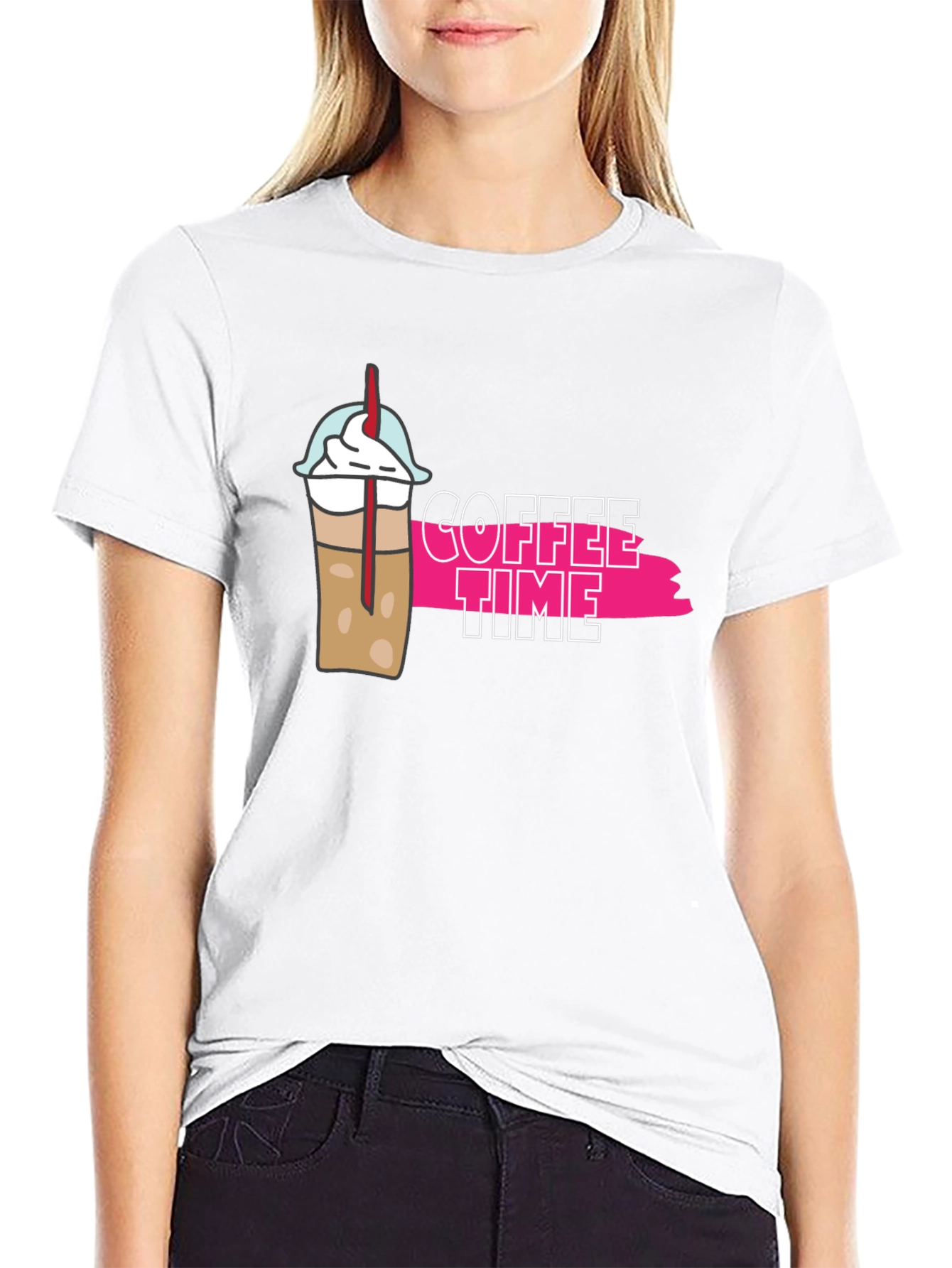 Camiseta Negra Coffee Time Casual