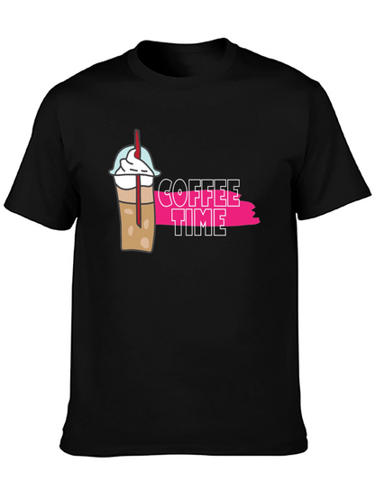 Camiseta Negra Coffee Time Casual