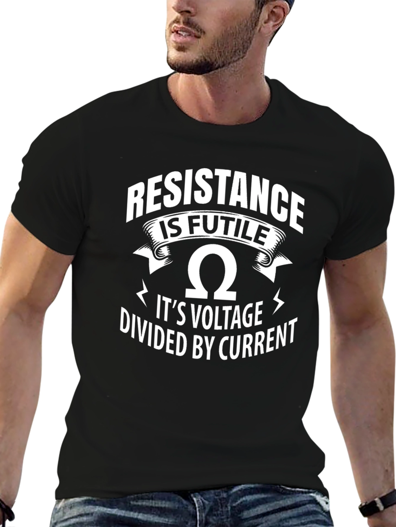Camiseta Negra Resistencia Es Inútil Para Ingenieros