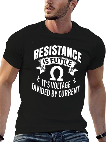 Camiseta Negra Resistencia Es Inútil Para Ingenieros