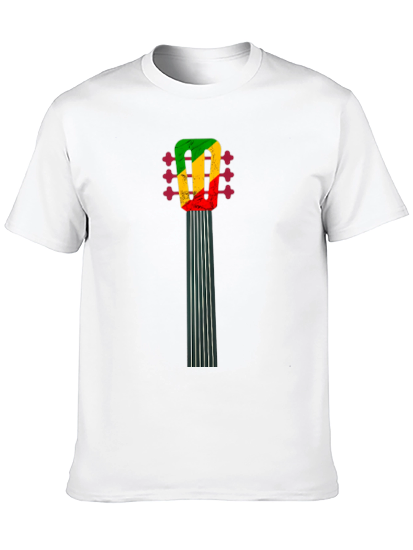 Camiseta Negra con Diseño de Guitarra Reggae