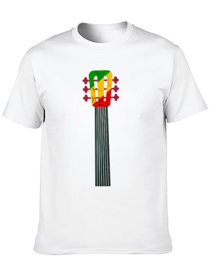 Camiseta Negra con Diseño de Guitarra Reggae