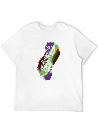Camiseta Negra Hombre - Diseño Pájaro Arcoíris