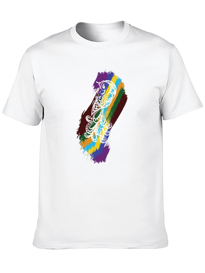 Camiseta Negra Hombre - Diseño Pájaro Arcoíris