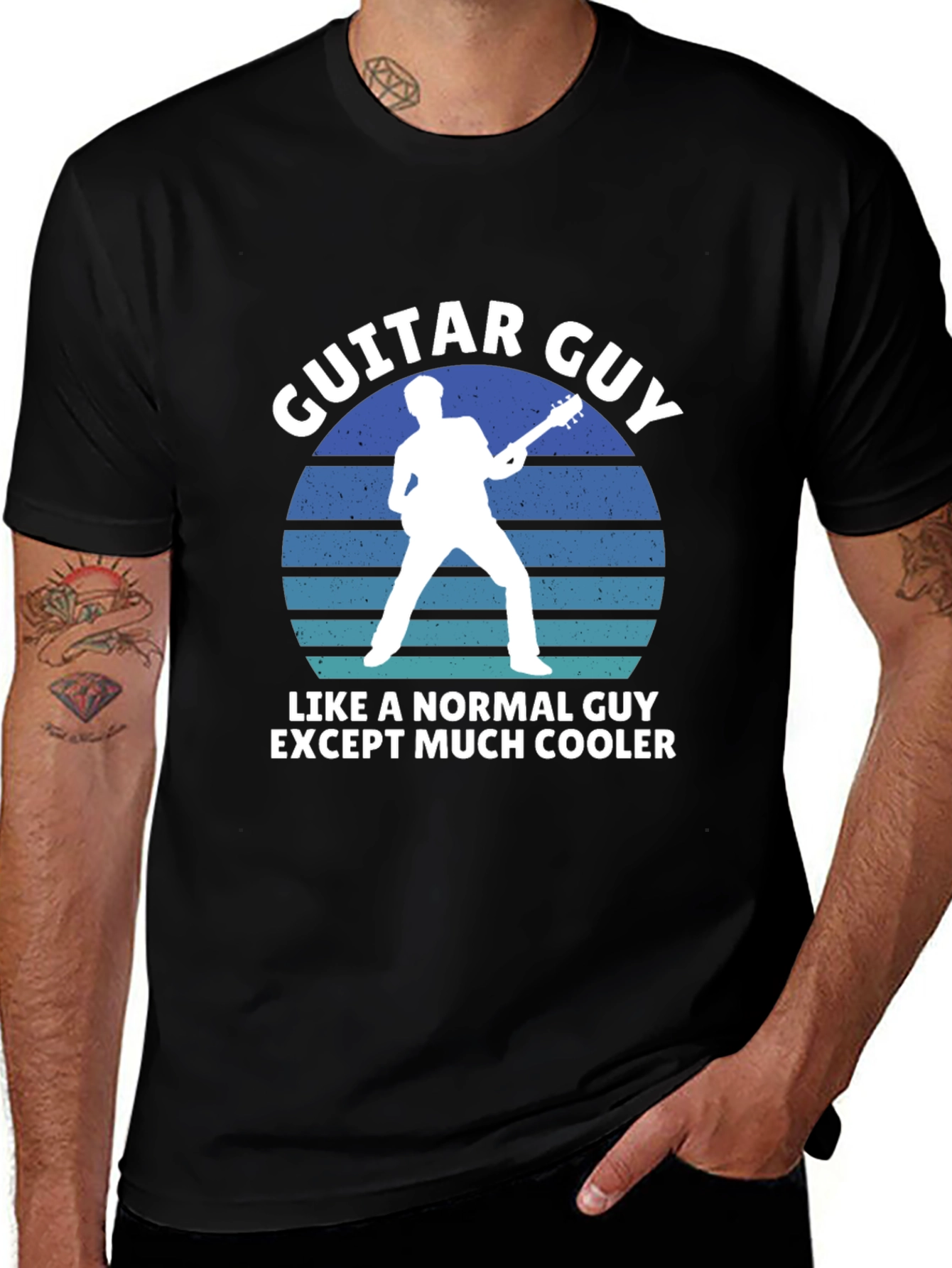 Camiseta Negra Guitar Guy Diseño Original