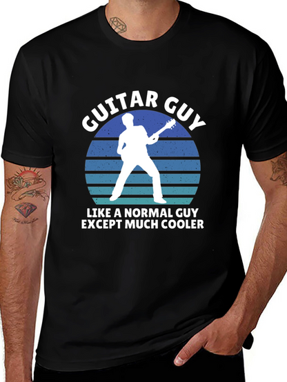 Camiseta Negra Guitar Guy Diseño Original