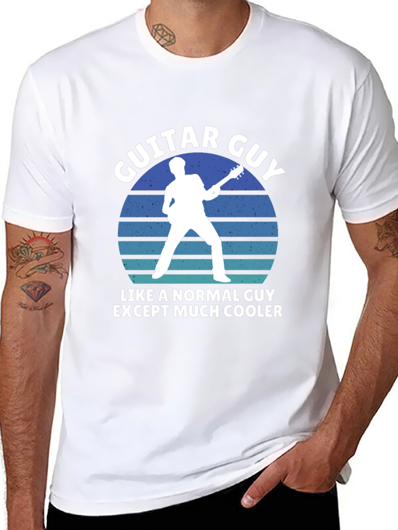 Camiseta Negra Guitar Guy Diseño Original
