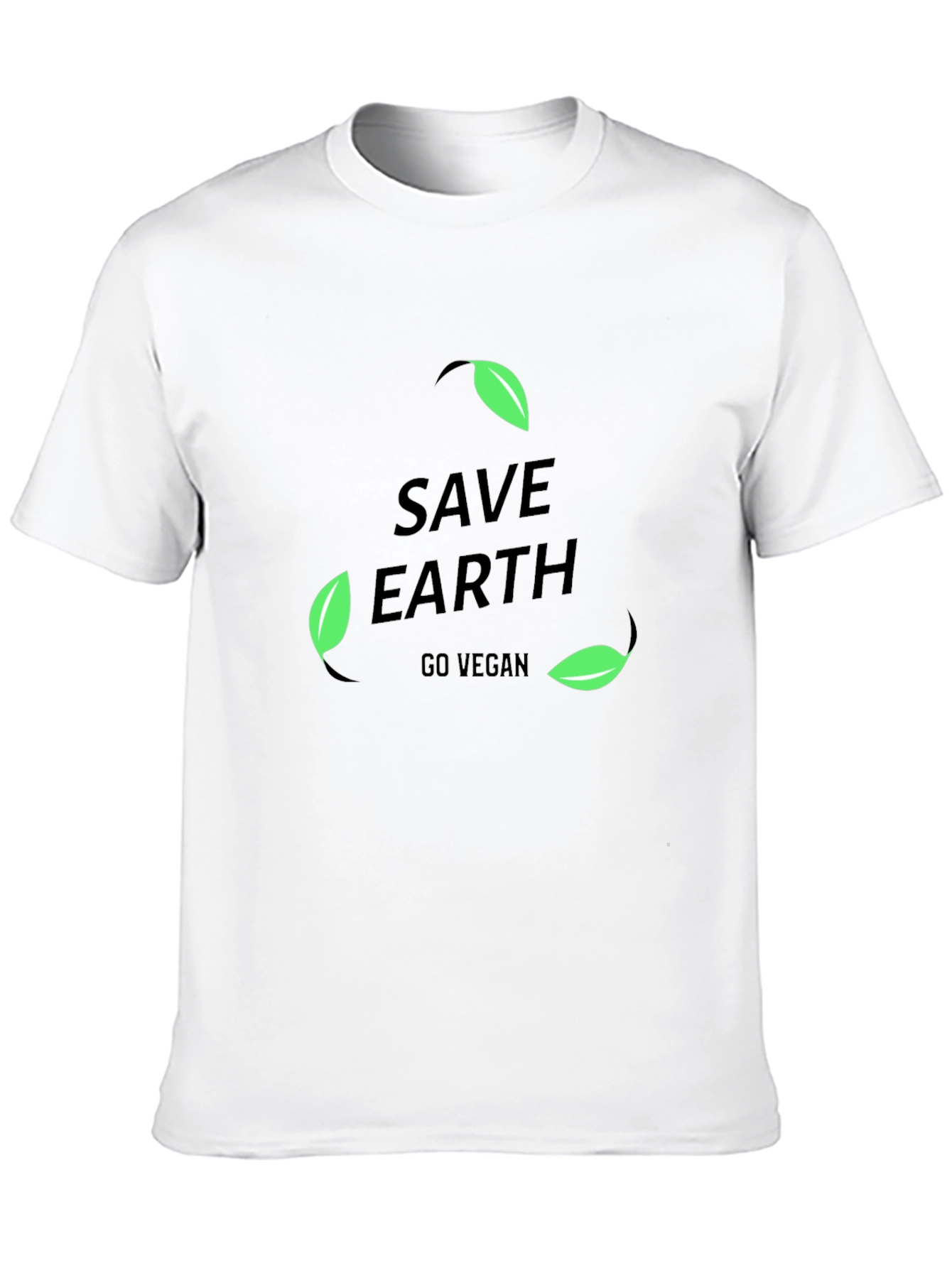 Camiseta Negra Save Earth Go Vegan para Hombre