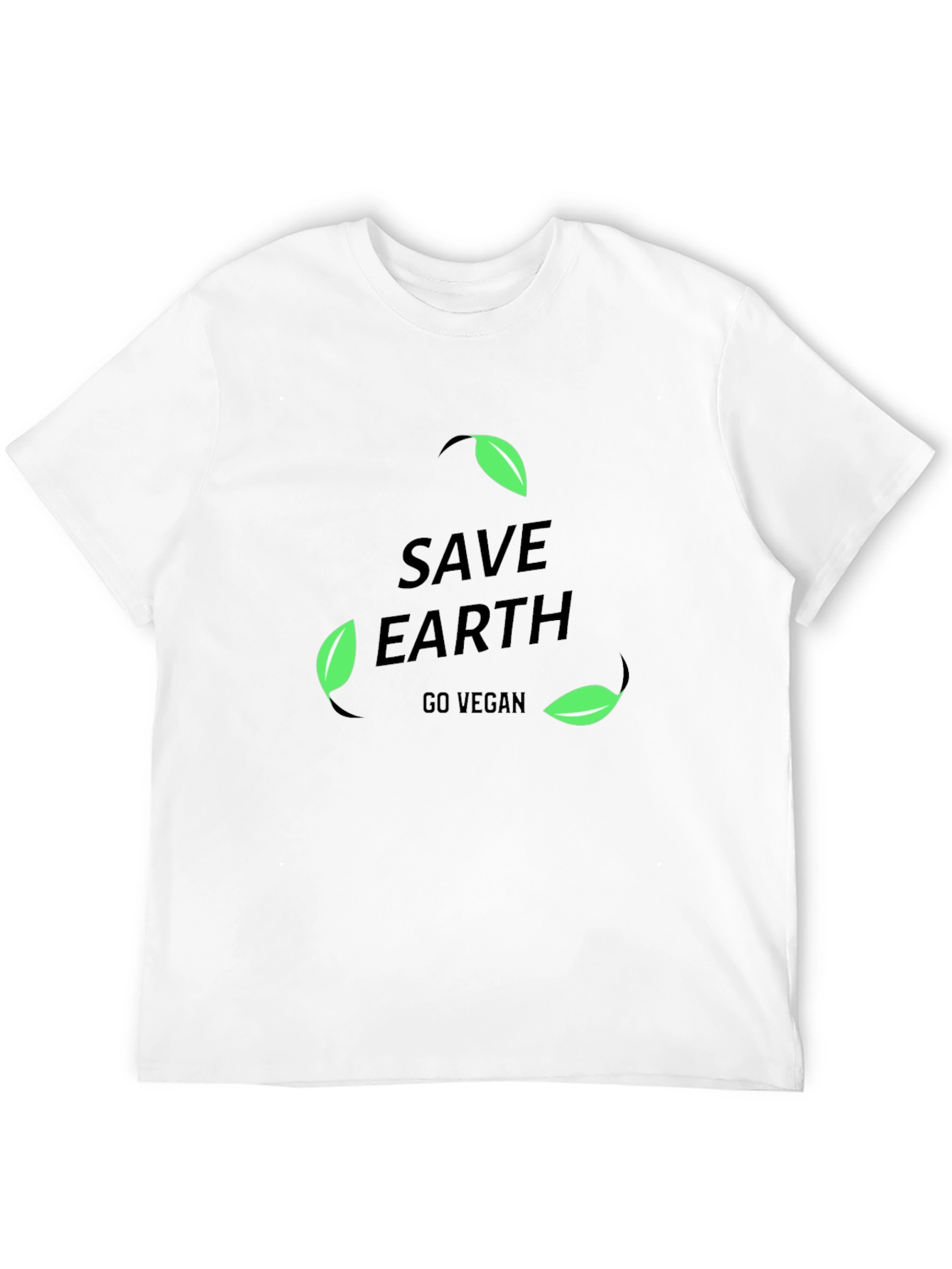 Camiseta Negra Save Earth Go Vegan para Hombre