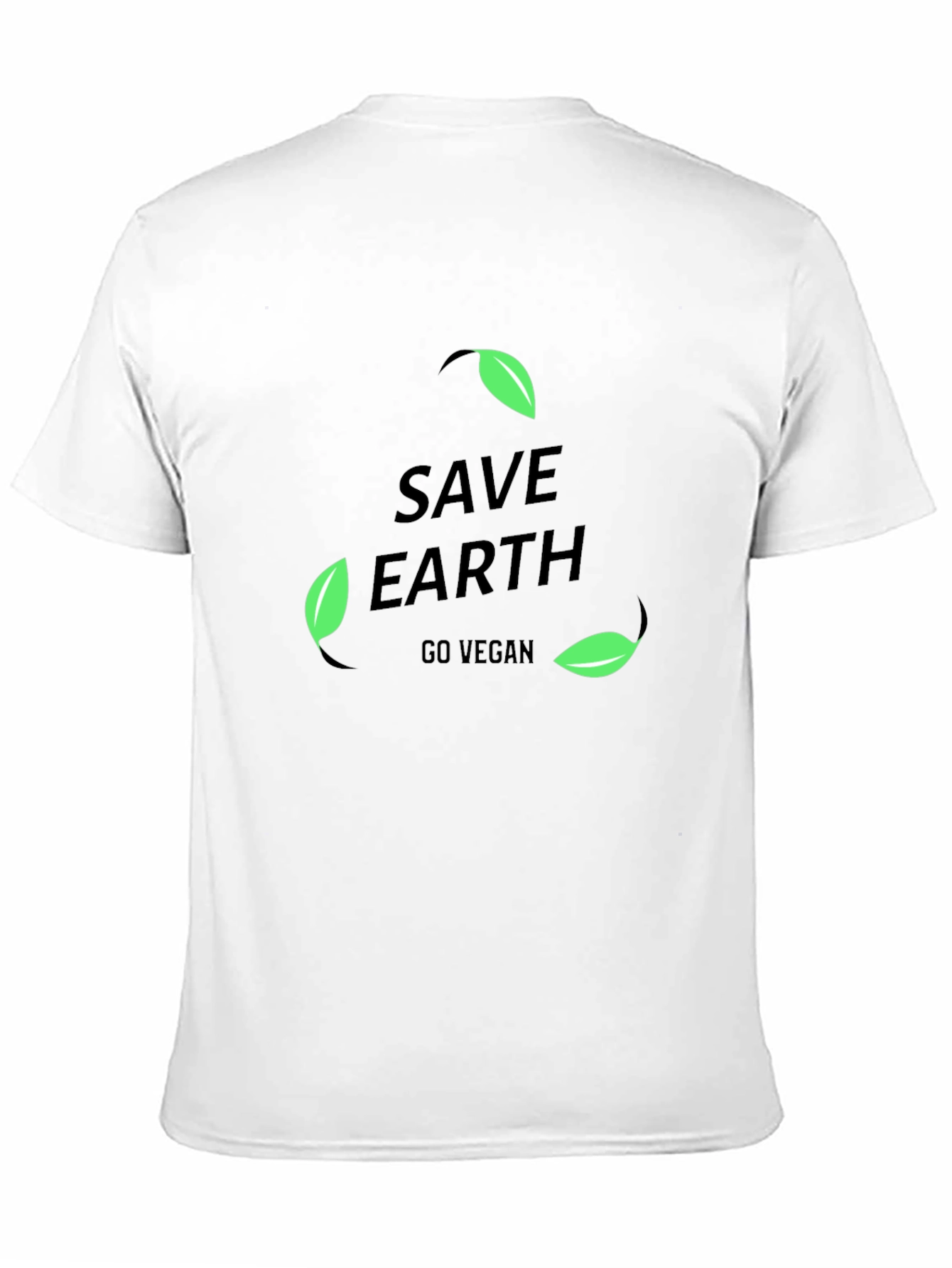 Camiseta Negra Save Earth Go Vegan para Hombre