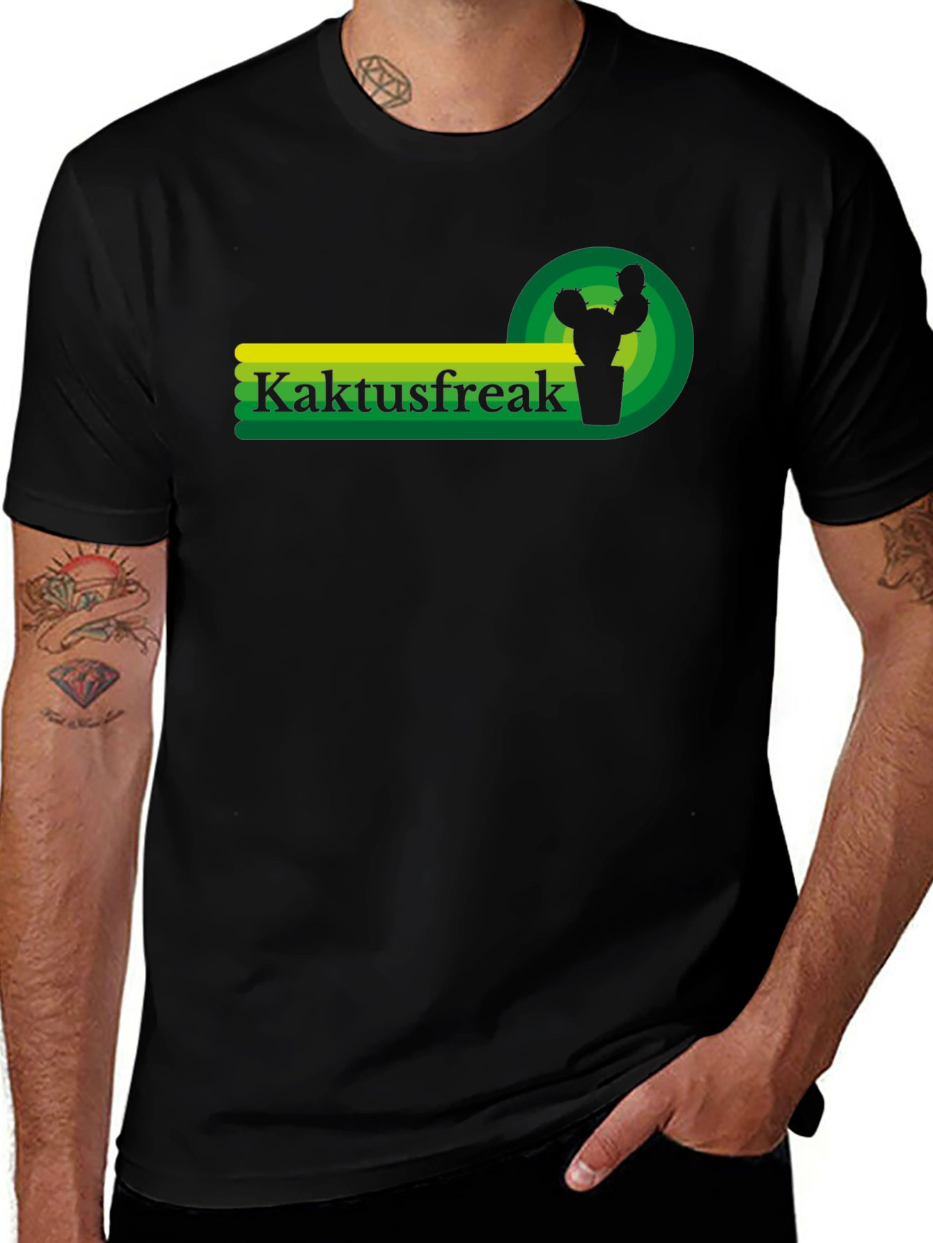 Camiseta Negra Kaktusfreak - Diseño Único