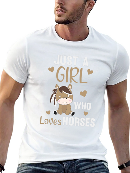 Camiseta Negra Just A Girl Who Loves Horses