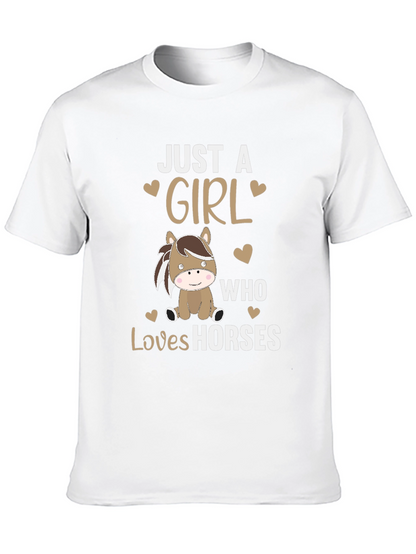 Camiseta Negra Just A Girl Who Loves Horses