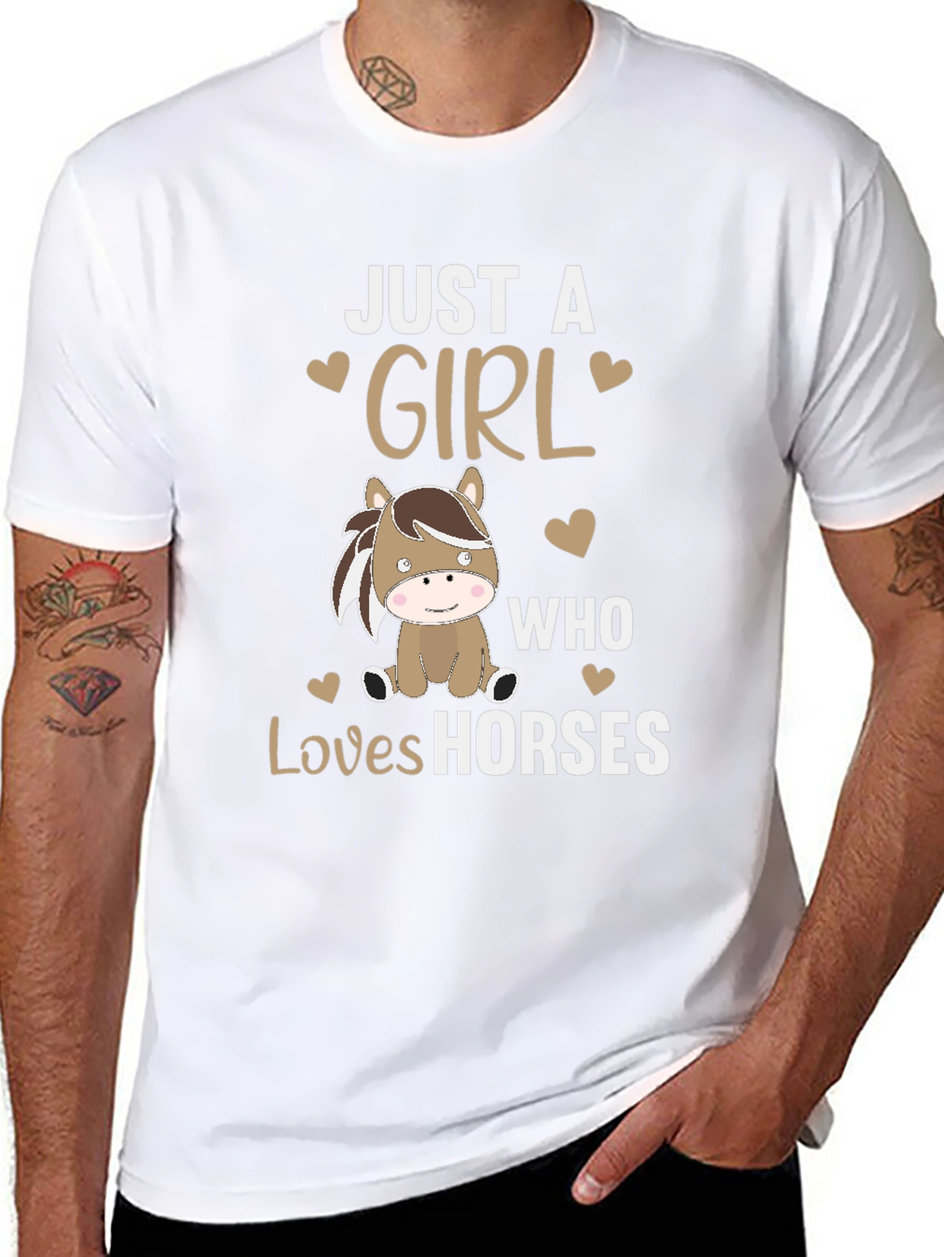 Camiseta Negra Just A Girl Who Loves Horses