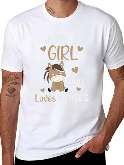 Camiseta Negra Just A Girl Who Loves Horses