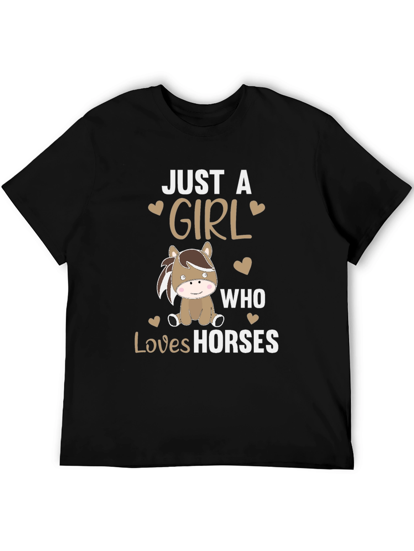 Camiseta Negra Just A Girl Who Loves Horses