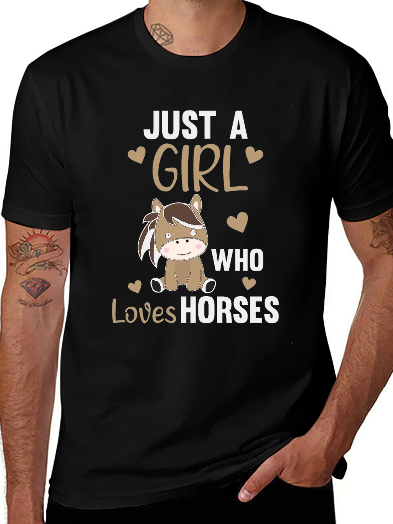 Camiseta Negra Just A Girl Who Loves Horses