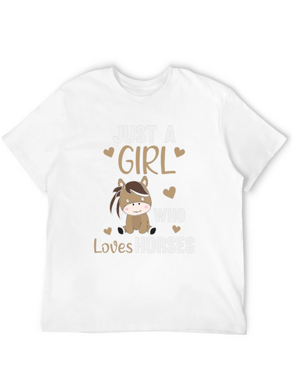 Camiseta Negra Just A Girl Who Loves Horses