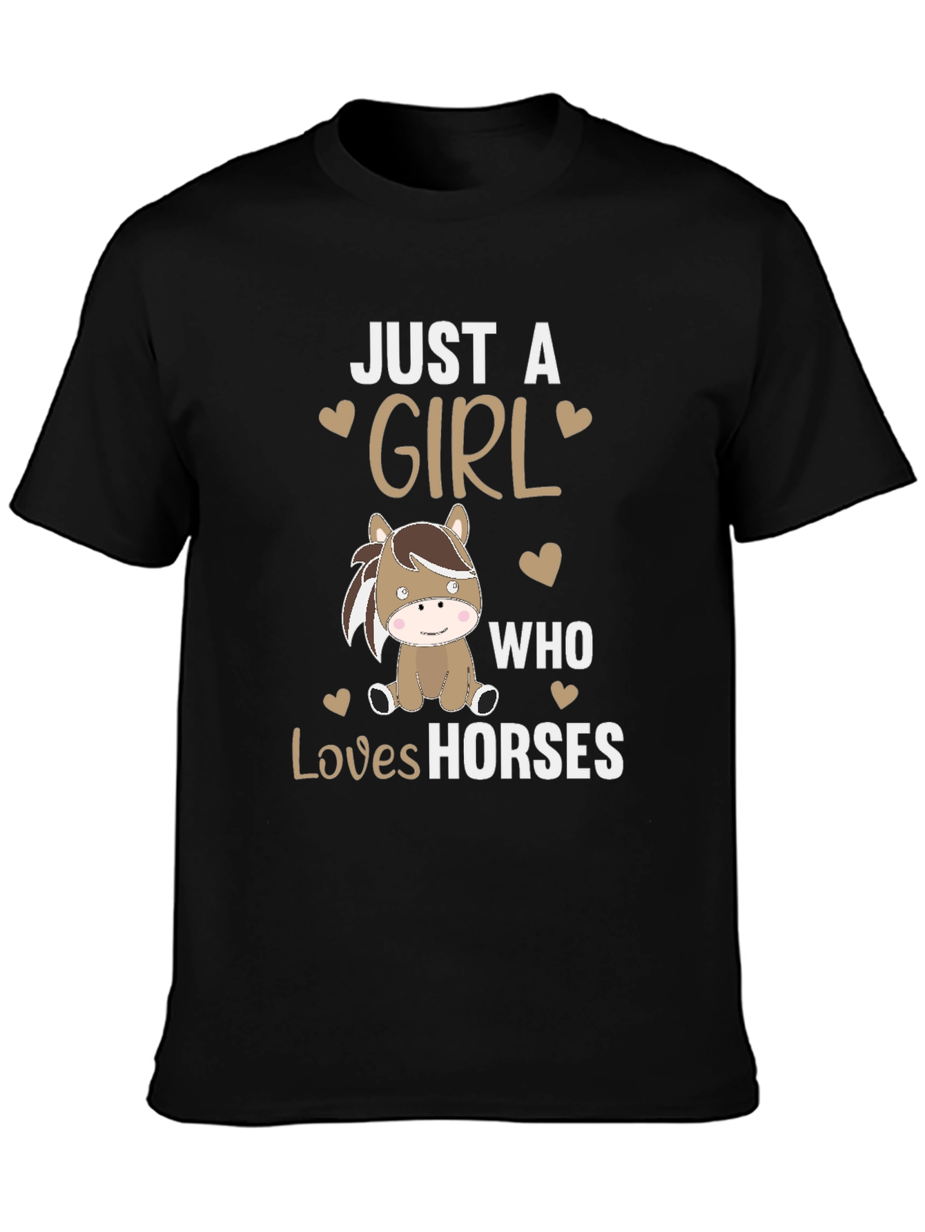 Camiseta Negra Just A Girl Who Loves Horses