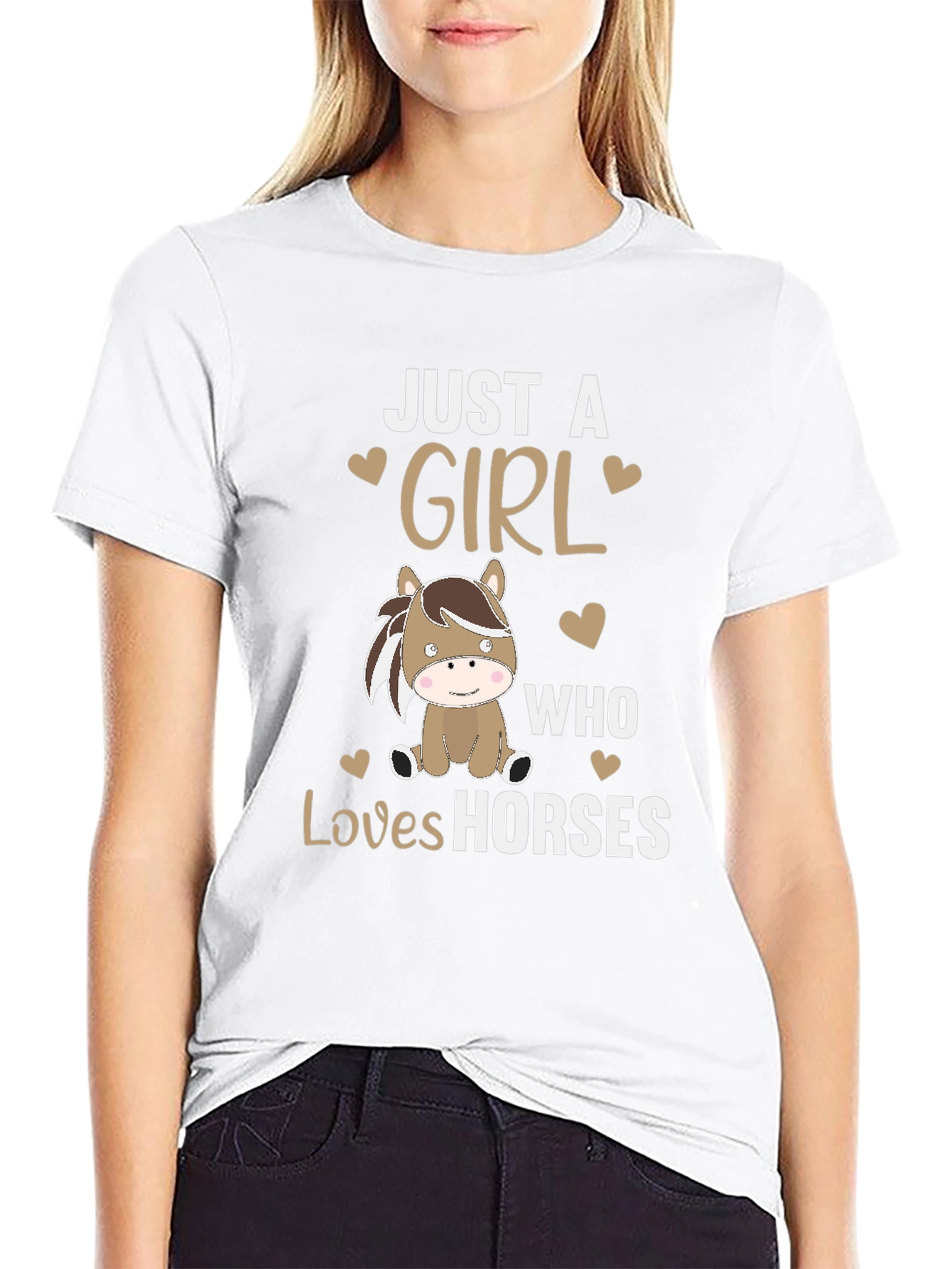 Camiseta Negra Just A Girl Who Loves Horses